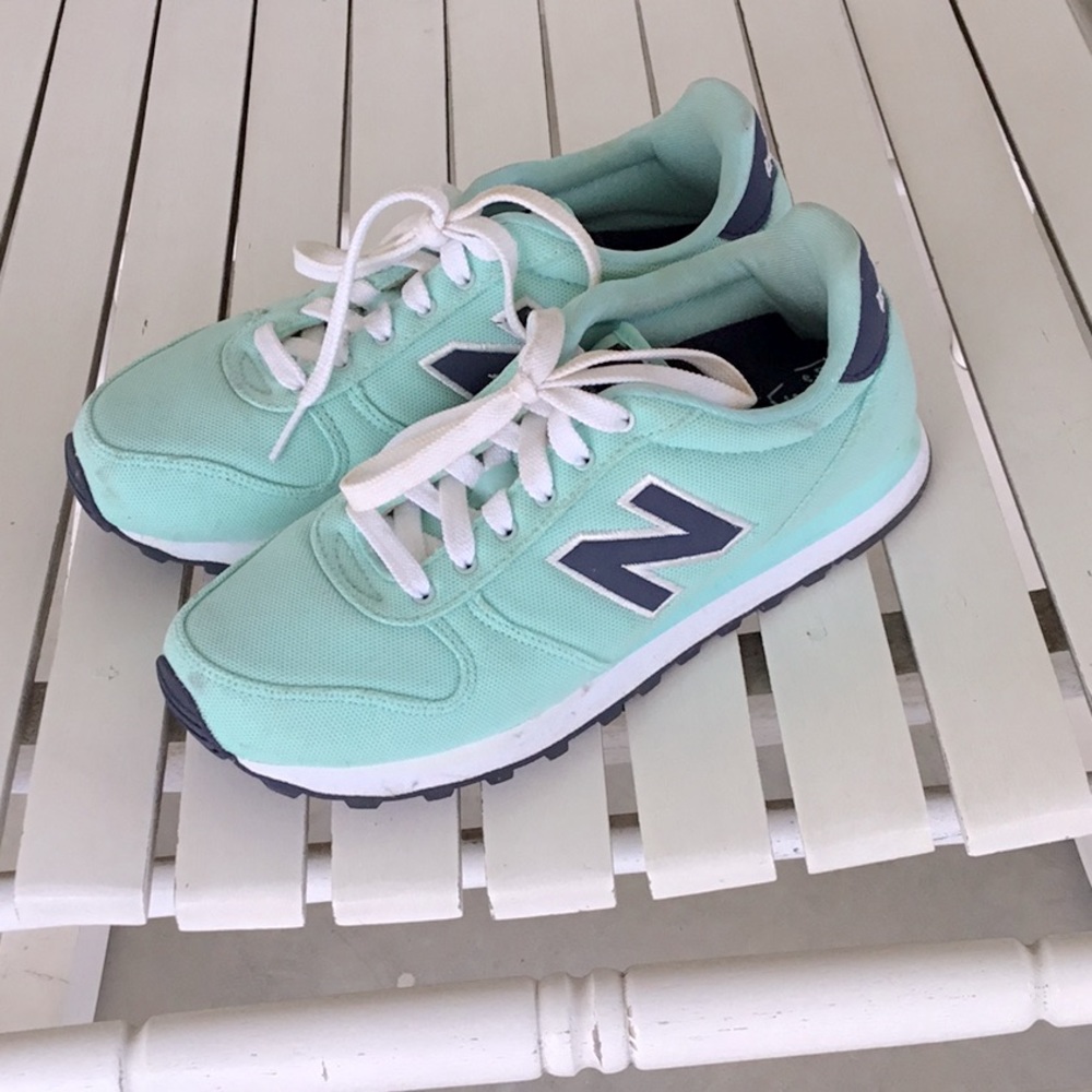 New Balance sueded court sneakers.